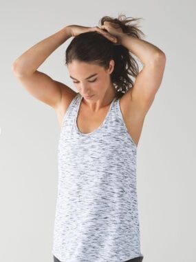 Lululemon Essential Tank Black/White Tiger Space Dye? PTP 17” Approx Size 10/12
